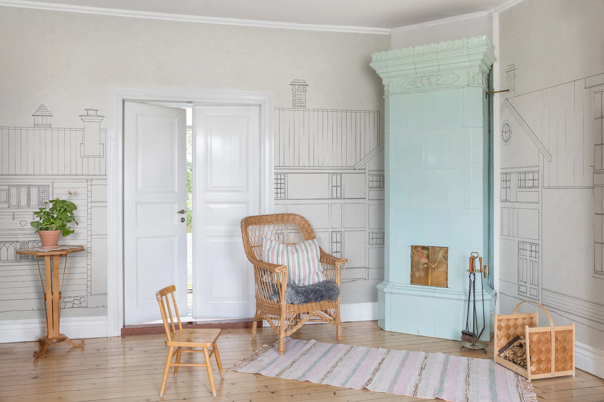 Lilla H Mural Wallpaper - room preview 02