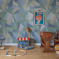 Retro Geometry, Ice Mural Wallpaper - room preview 02