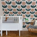 Flower Parade Mural Wallpaper - room preview 02