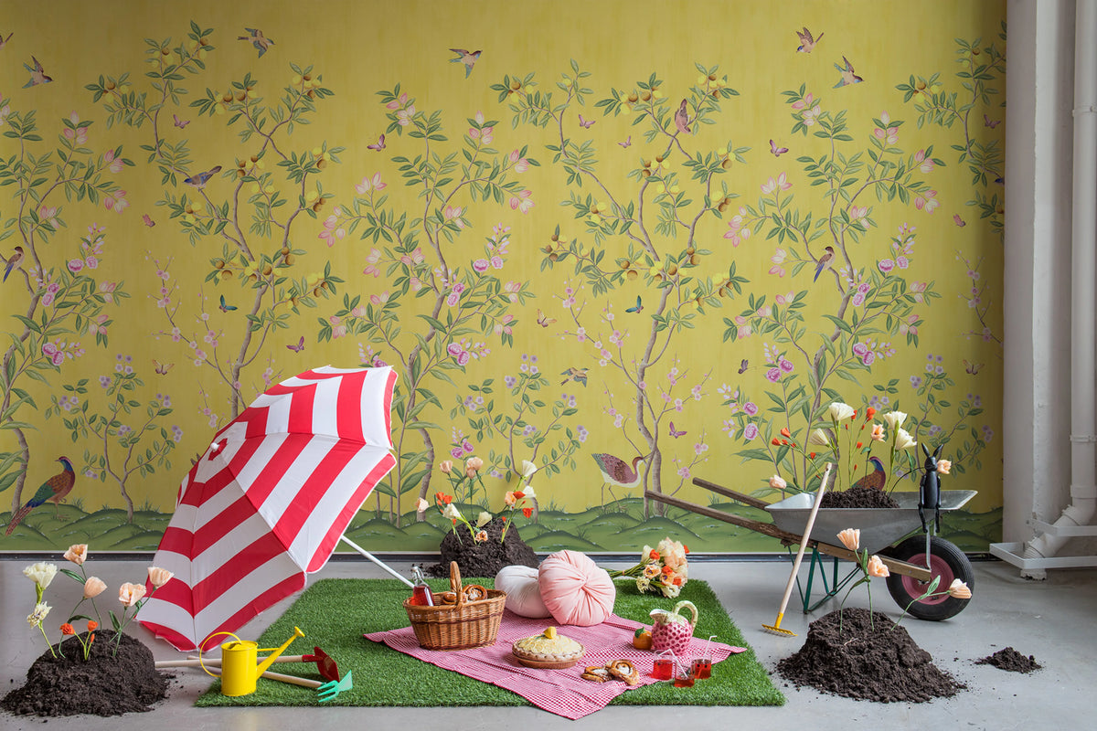 Chinoiserie Chic, Saffron Mural Wallpaper - room preview 02