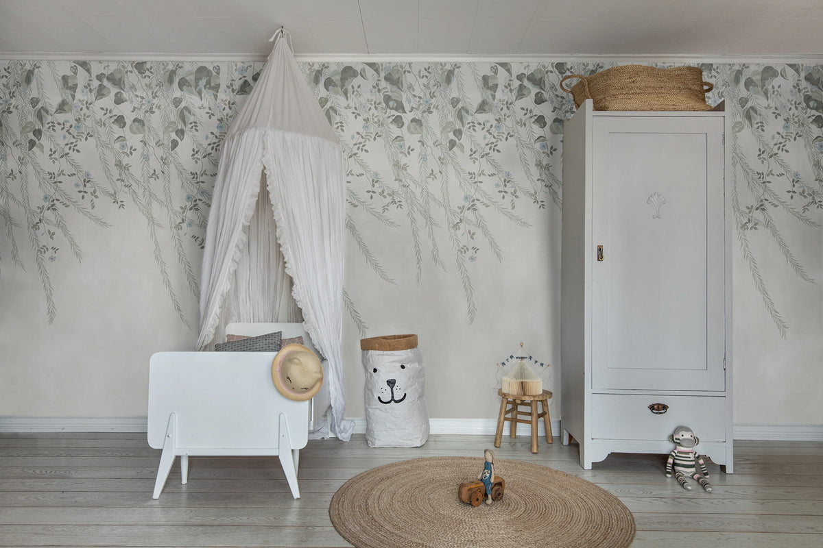 Lush Foliage, Sage Tint Mural Wallpaper - room preview 02