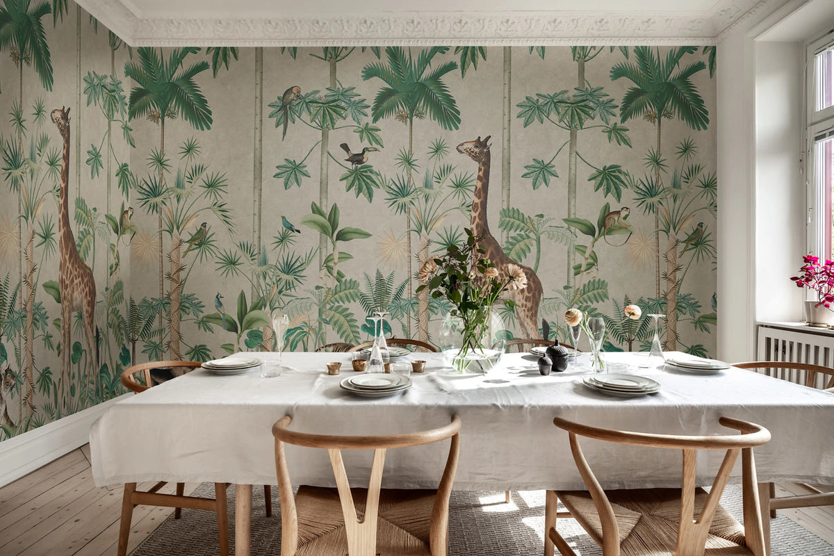 Giraffes Stroll Mural Wallpaper - room preview 02