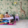 Giraffes Stroll, Sunny Mural Wallpaper - room preview 02