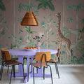Giraffes Stroll, Pink Mural Wallpaper - room preview 02
