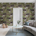 Alluring Panthers, Pink Mural Wallpaper - room preview 02