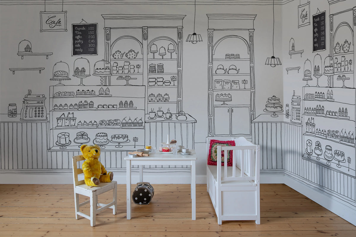 Le Petit Patisserie Mural Wallpaper - room preview 02