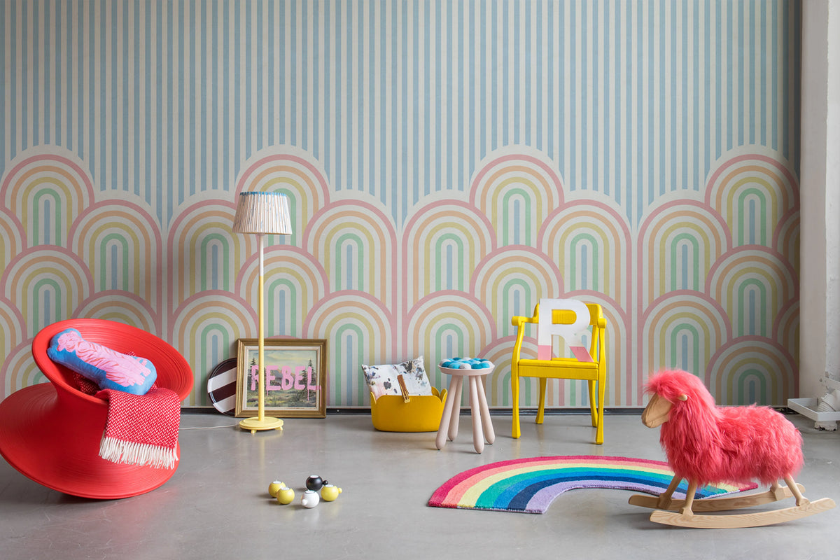 Hilltops, Rainbow Mural Wallpaper - room preview 02