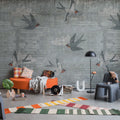 Concrete Art, Swallow Mural Wallpaper - room preview 02