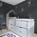 Concrete Art, Night Swallow Mural Wallpaper - room preview 02