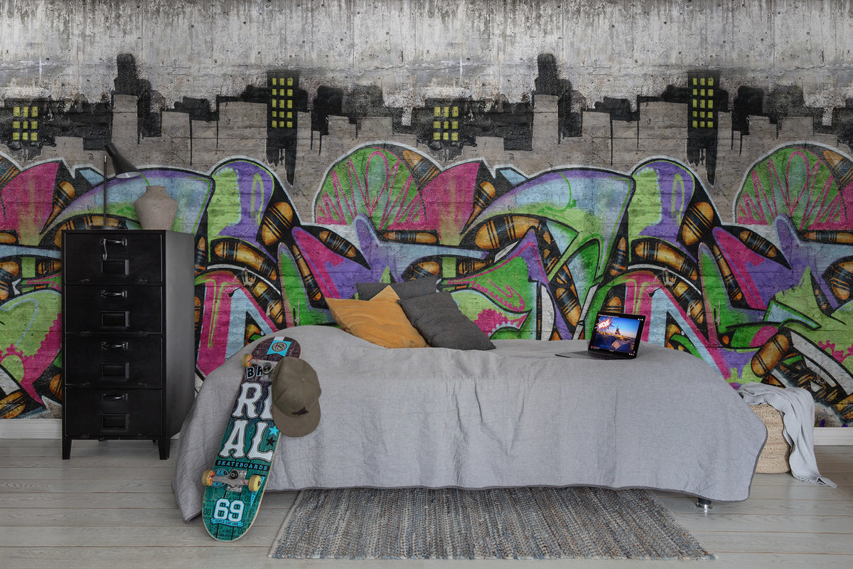 Concrete Art Mural Wallpaper - room preview 02