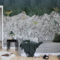 Dinosaur Mountain, Nightfall Mural Wallpaper - room preview 02