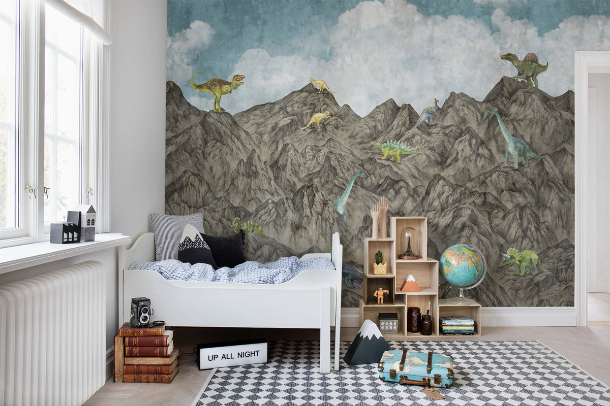 Dinosaur Mountain, Day Mural Wallpaper - room preview 02