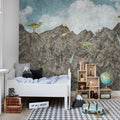 Dinosaur Mountain, Day Mural Wallpaper - room preview 02