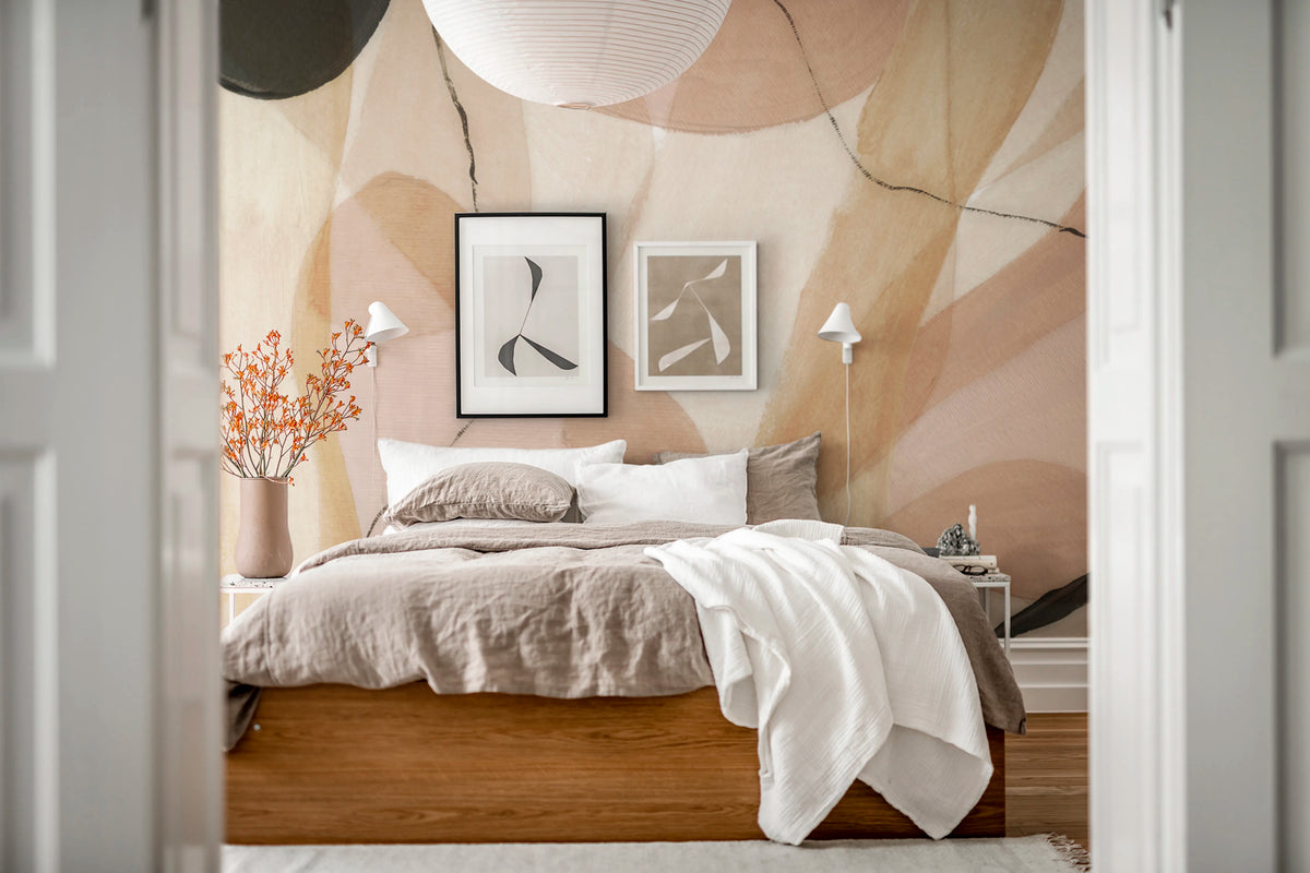 Asana, Dusty Pink Mural Wallpaper - room preview 02