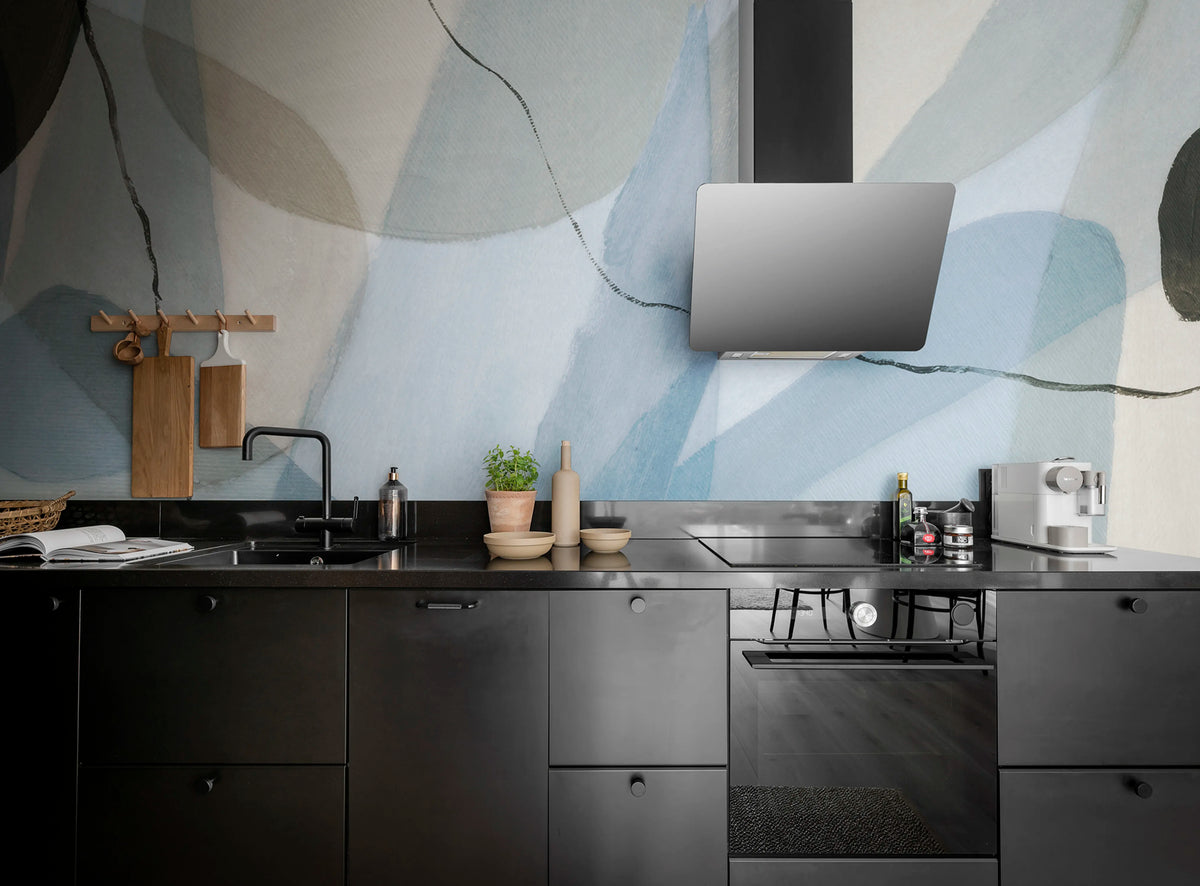 Asana, Ocean Blue Mural Wallpaper - room preview 02