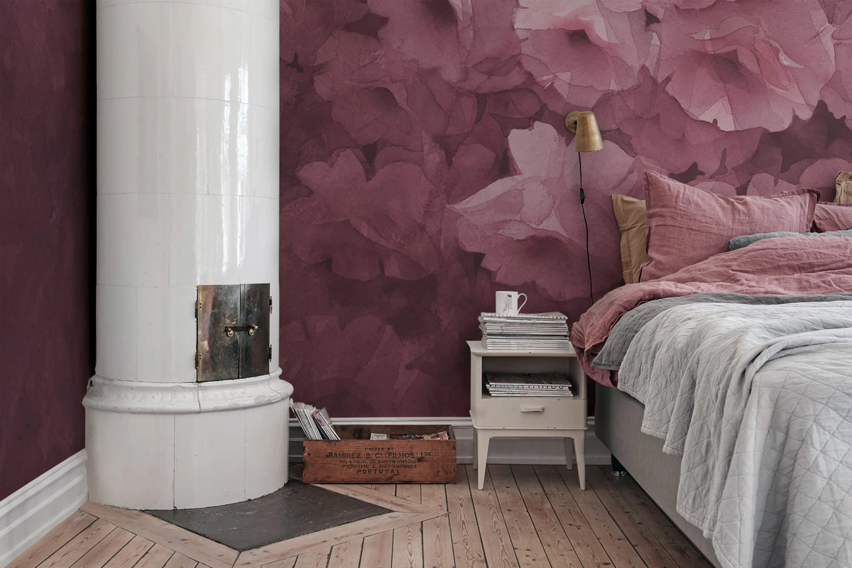 Harmony, Fuchsia Mural Wallpaper - room preview 02
