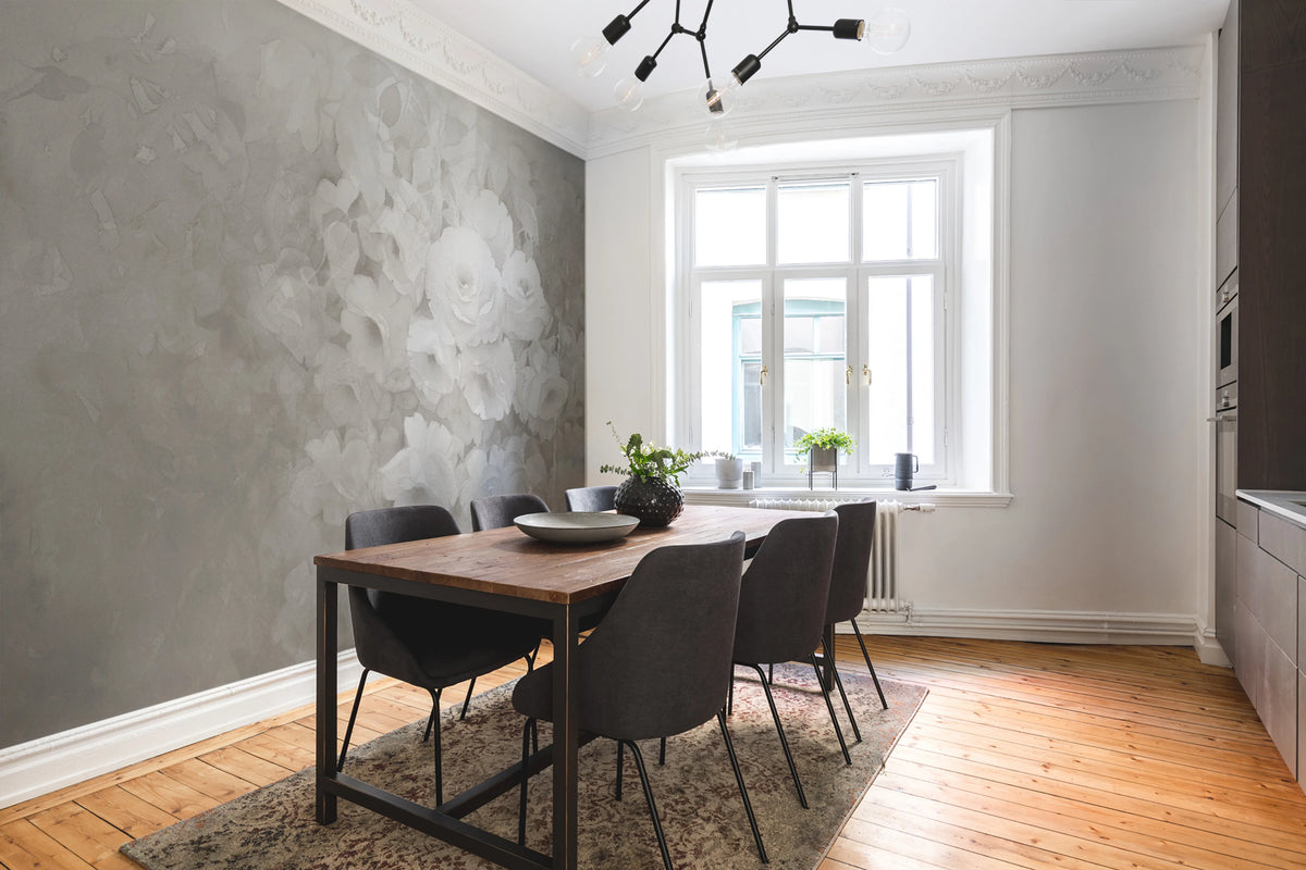 Harmony, Gray Mural Wallpaper - room preview 02
