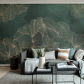 Opulence, Jade Mural Wallpaper - room preview 02