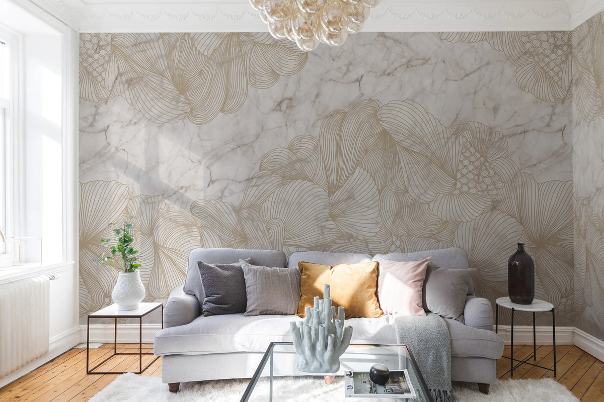 Opulence, Marble Mural Wallpaper - room preview 02