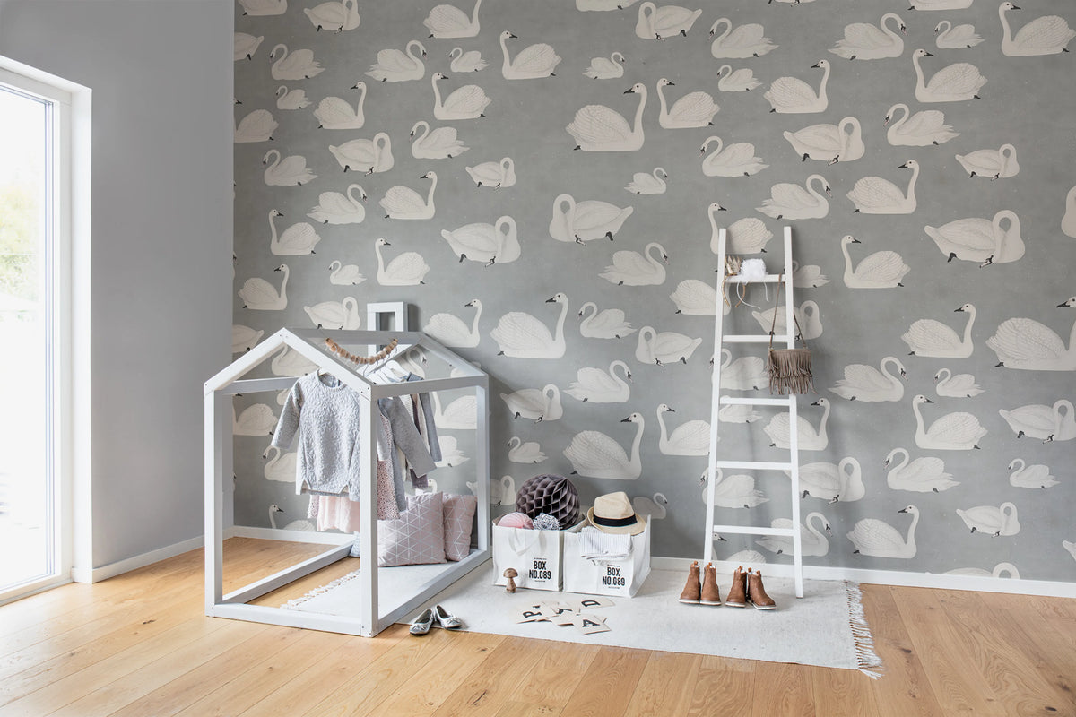 Cygne Mural Wallpaper - room preview 02
