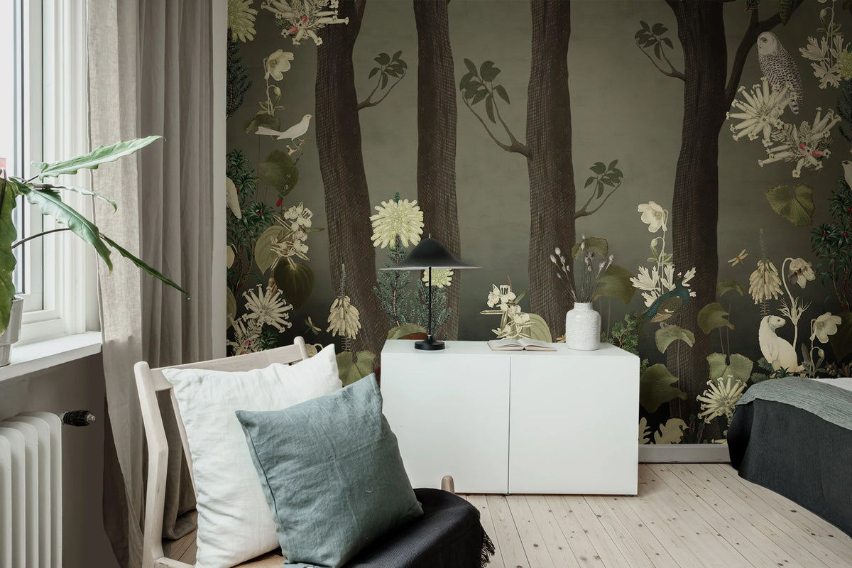 Rabbit Hole, Moss Mural Wallpaper - room preview 02