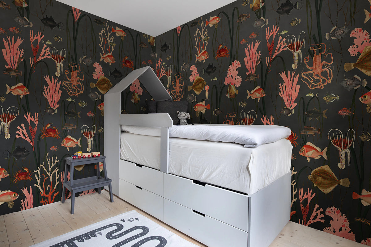 Aquatic Life, Shadows Mural Wallpaper - room preview 02