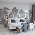 Scandinavian Bellewood, Gray Mural Wallpaper - room preview 02
