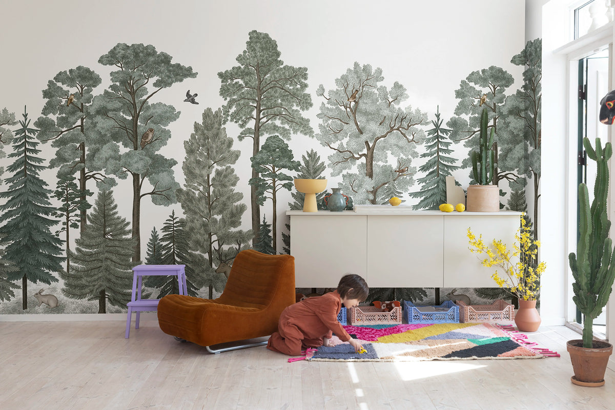 Scandinavian Bellewood, Animal Mural Wallpaper - room preview 02