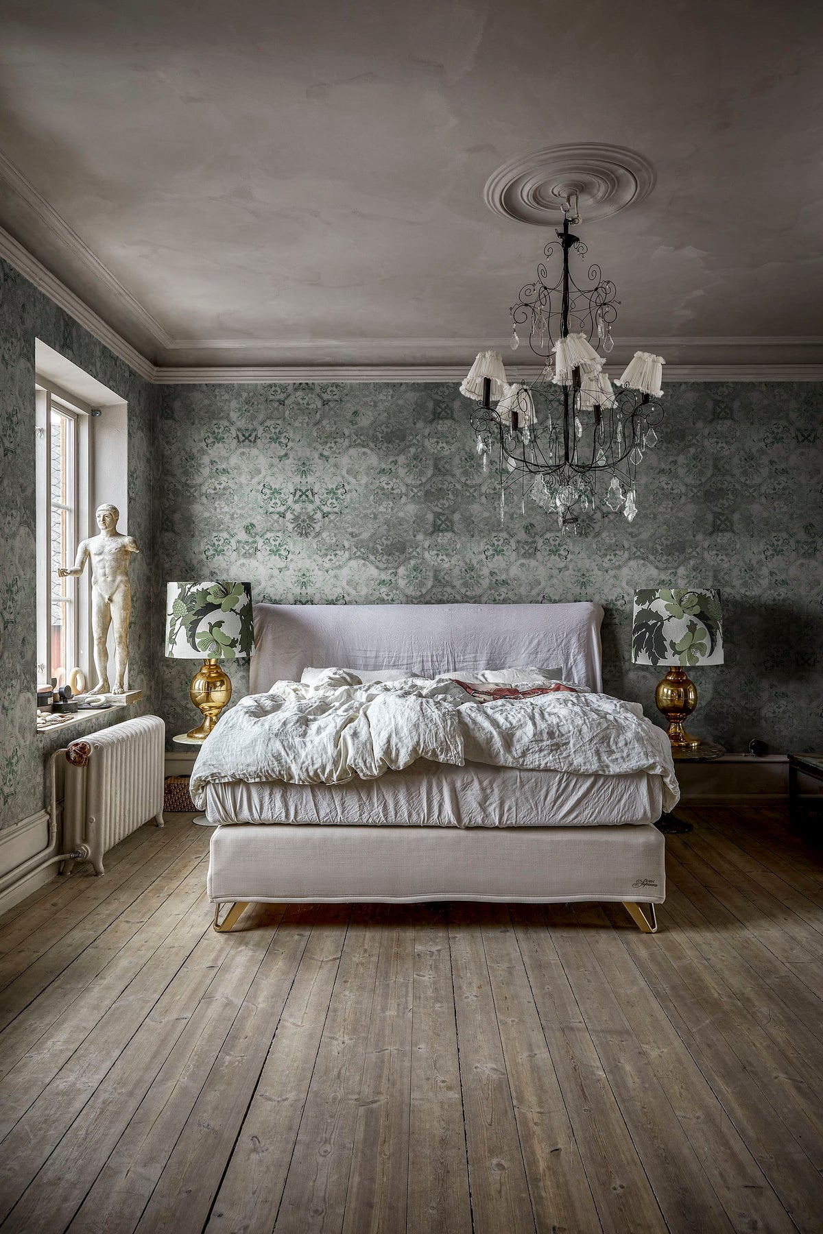 Oriental Tiles, Sage Mural Wallpaper - room preview 02