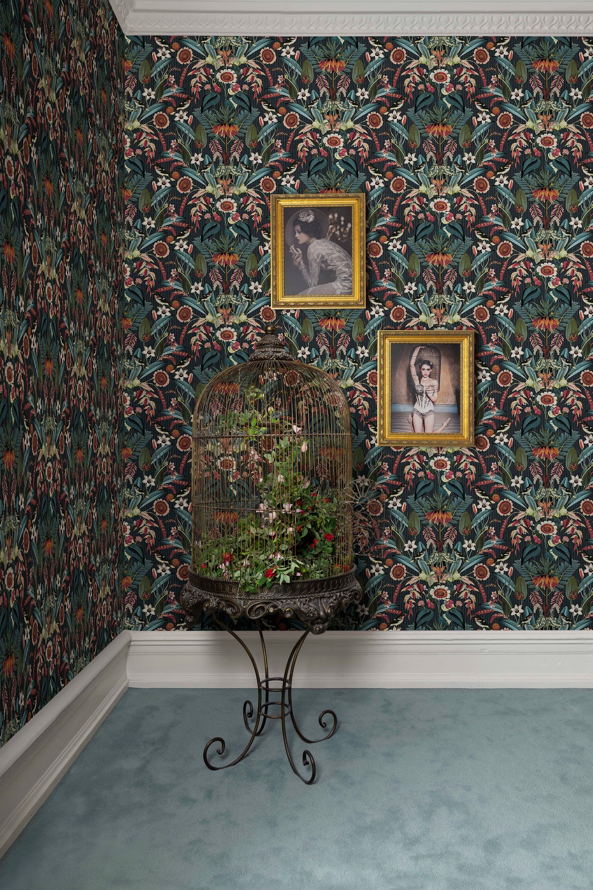 Arlon, Teal Mural Wallpaper - room preview 02