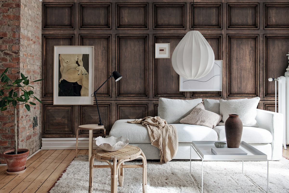 Oxford, Walnut Mural Wallpaper - room preview 02