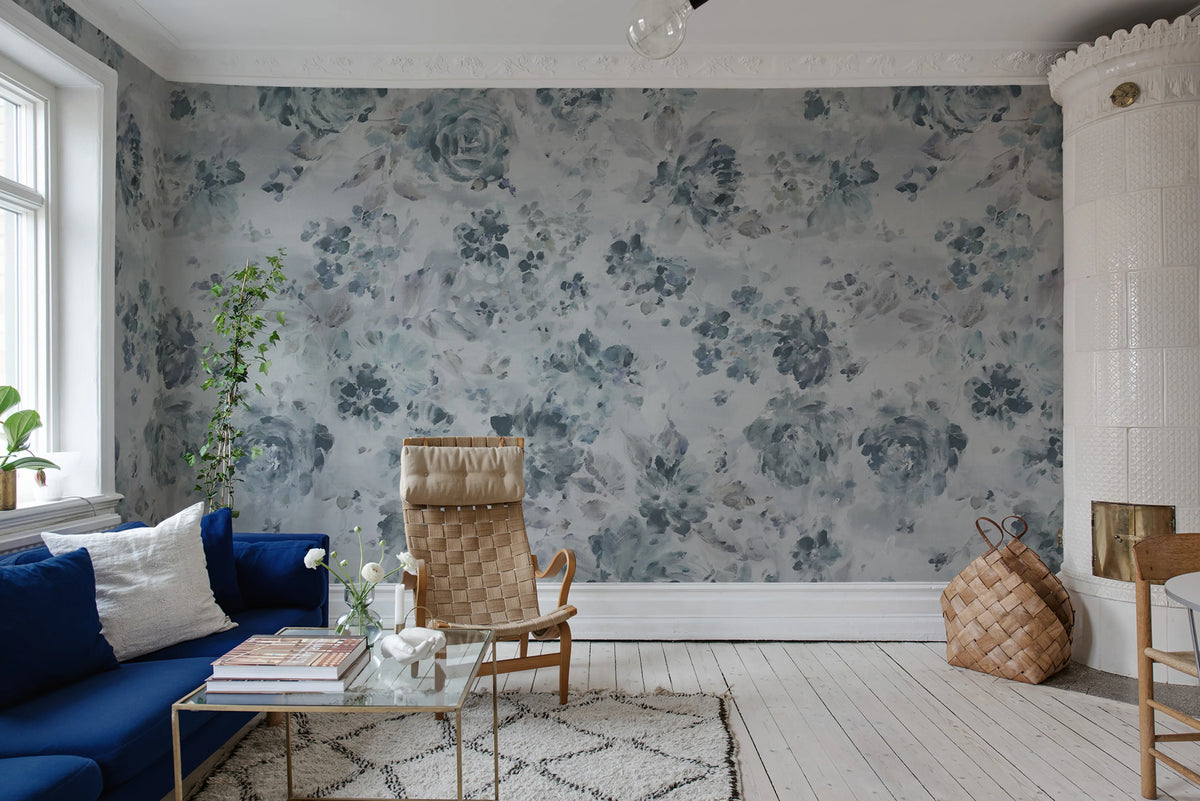 Fontvieille, Light Blue Mural Wallpaper - room preview 02