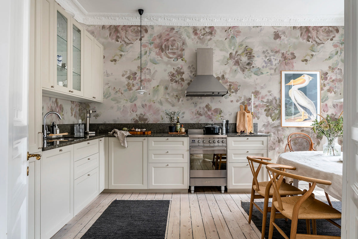 Fontvieille, Dusty Pink Mural Wallpaper - room preview 02