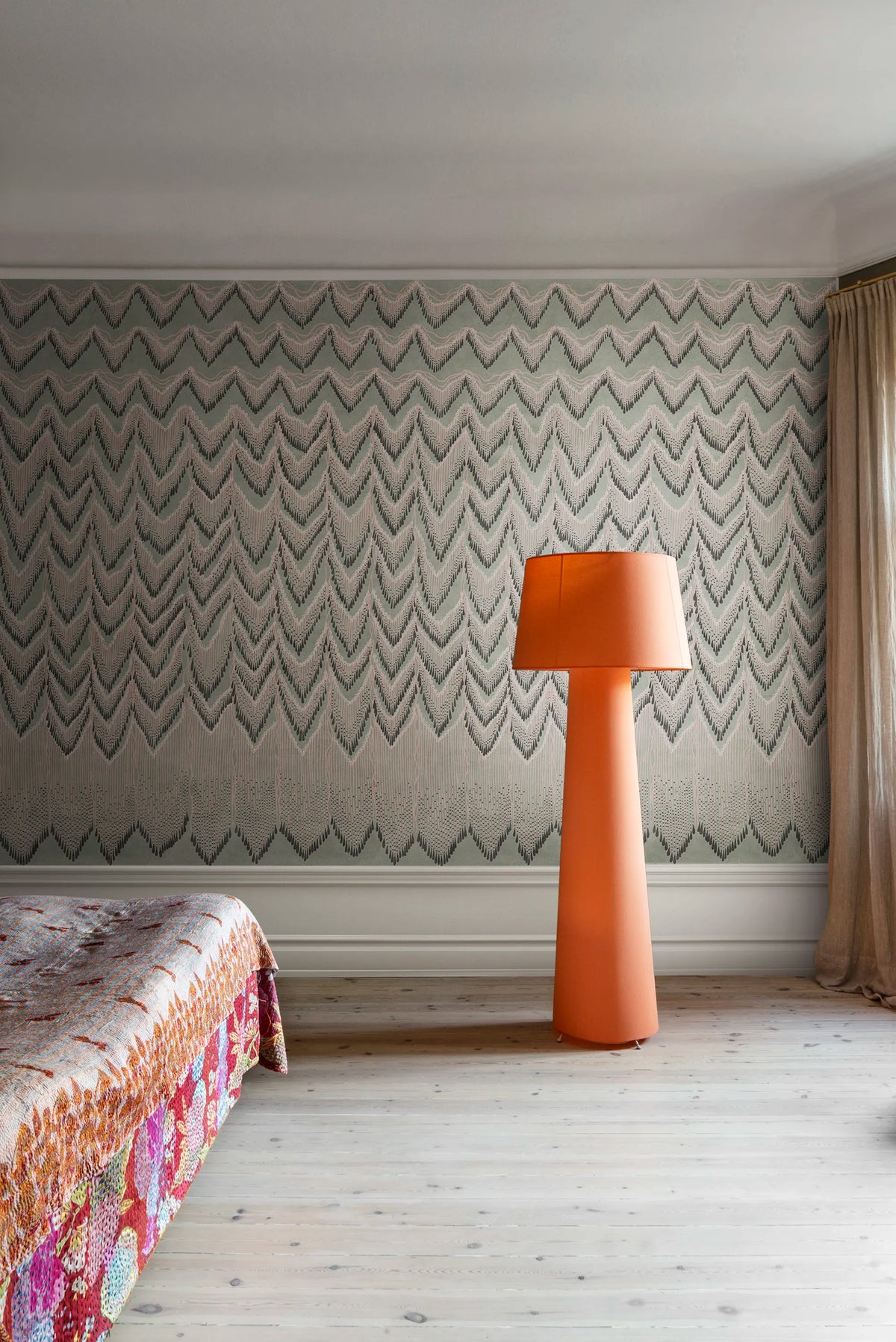 Fringed Follies, Mint Mural Wallpaper - room preview 02