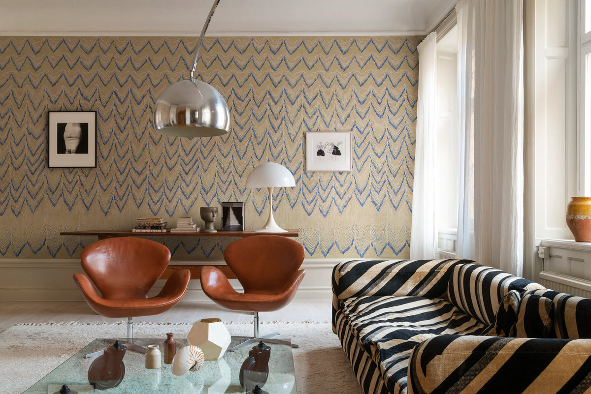Fringed Follies, Custard Mural Wallpaper - room preview 02