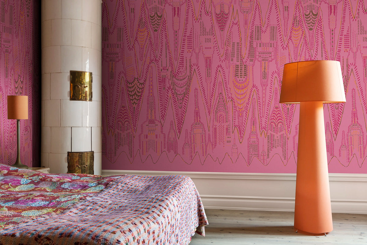 Manhattan, Hot Pink Mural Wallpaper - room preview 02