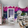 Donedo, Magenta Mural Wallpaper - room preview 02