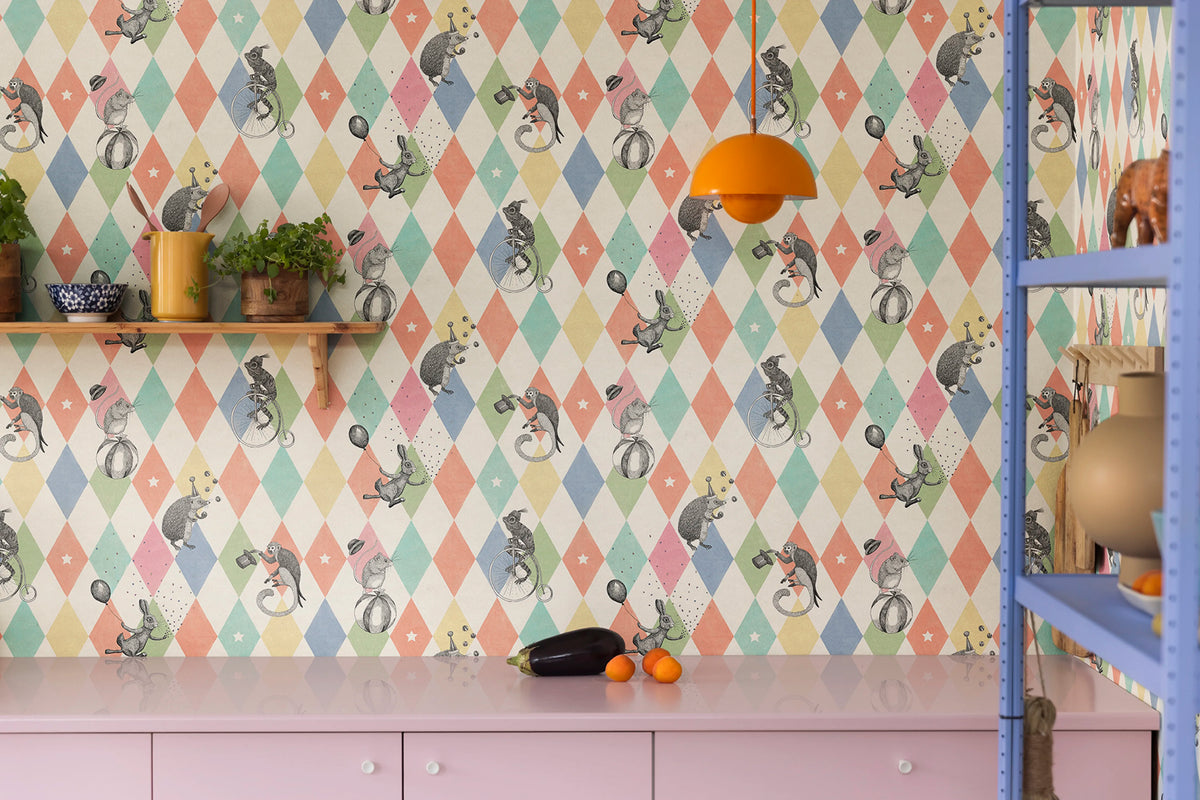 Circus Corner, Rainbow Mural Wallpaper - room preview 02