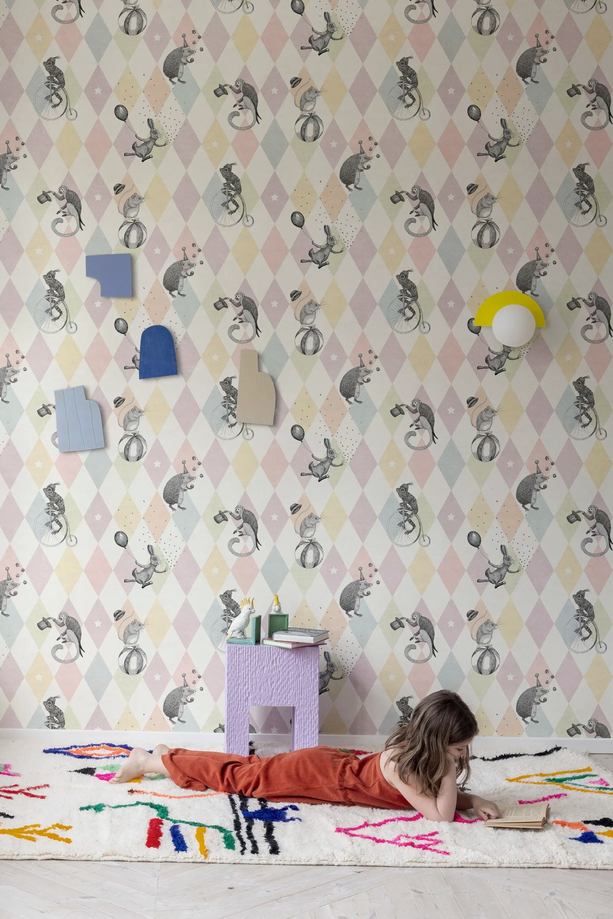 Circus Corner Pastel Mural Wallpaper - room preview 02
