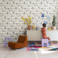 Circus Corner Graphite Mural Wallpaper - room preview 02