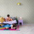 Bunny Field, Mint Mural Wallpaper - room preview 02