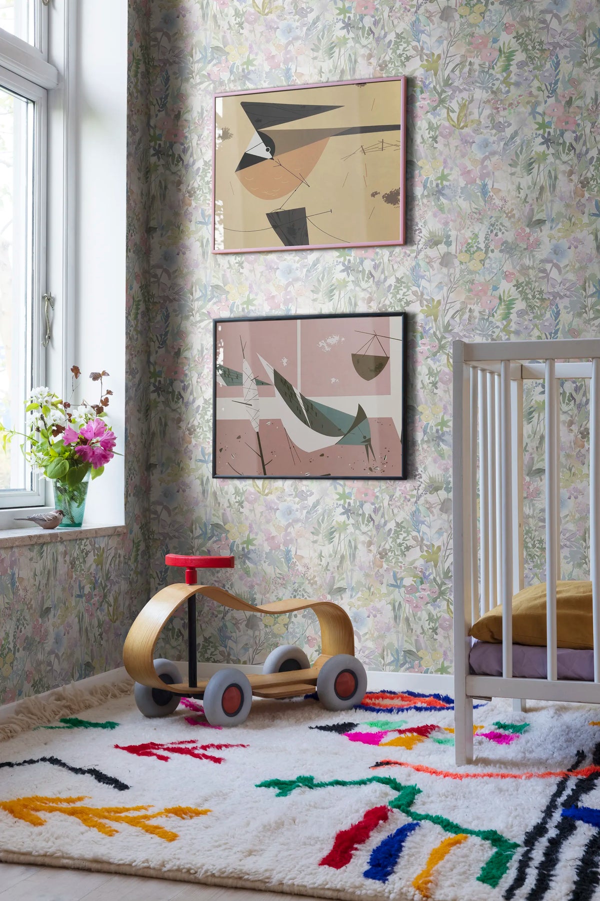 Poppy Meadow, Pastel Mural Wallpaper - room preview 02