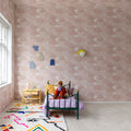 Happy Clouds, Pink Mural Wallpaper - room preview 02
