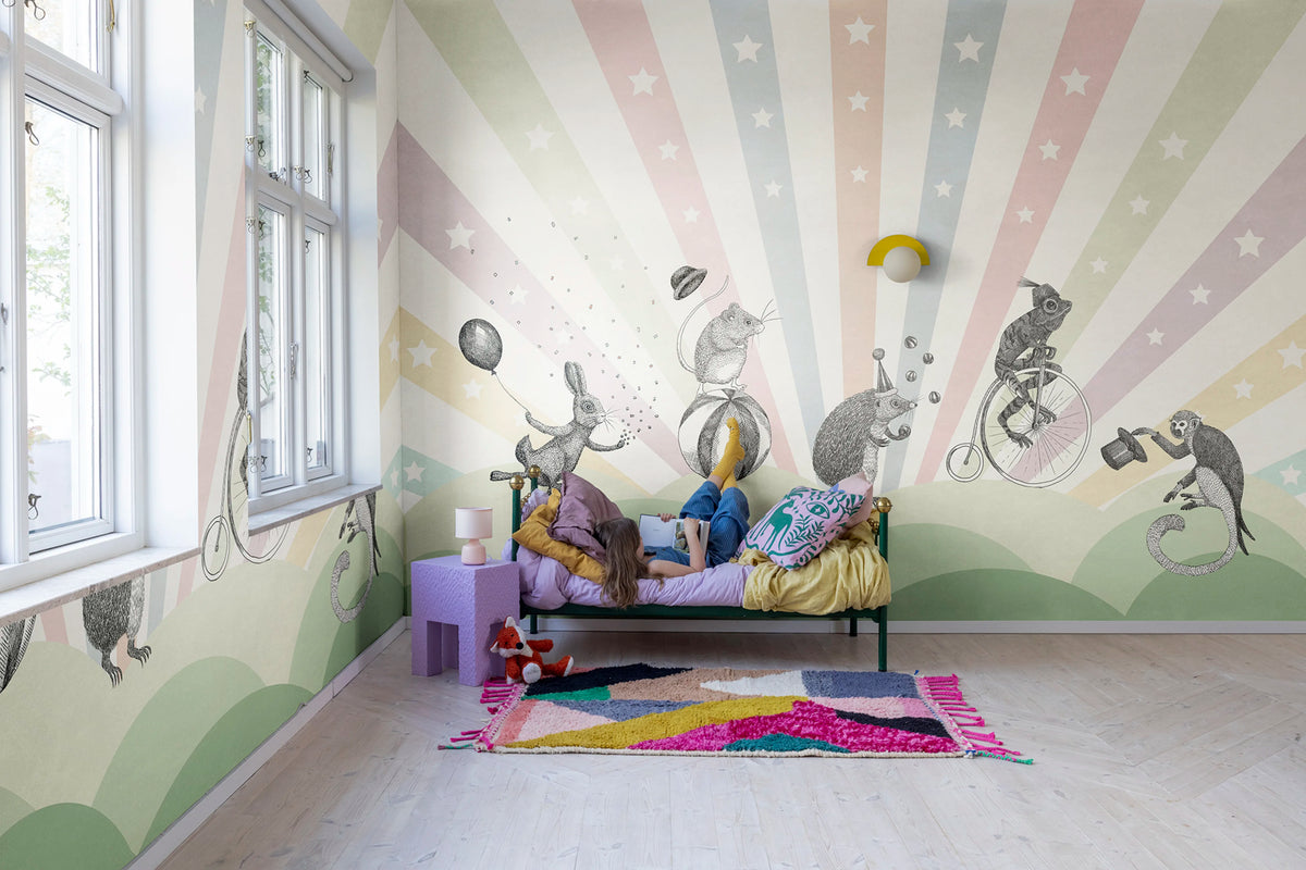 Circus Pastel Mural Wallpaper - room preview 02