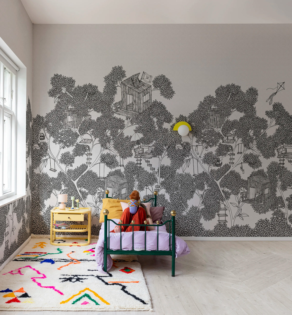 Playground, Graphite Mural Wallpaper - room preview 02