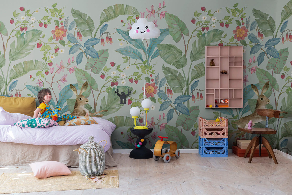 Strawberry Field, Summer Mural Wallpaper - room preview 02