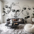 Ottoman Bozetto, Graphite Mural Wallpaper - room preview 02