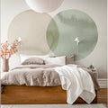 Eclipse, Beige Green Mural Wallpaper - room preview 02