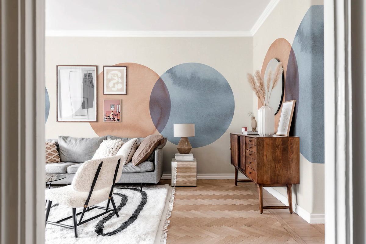Eclipse, Red Blue Mural Wallpaper - room preview 02