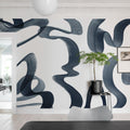 Waves, Ink Mural Wallpaper - room preview 02